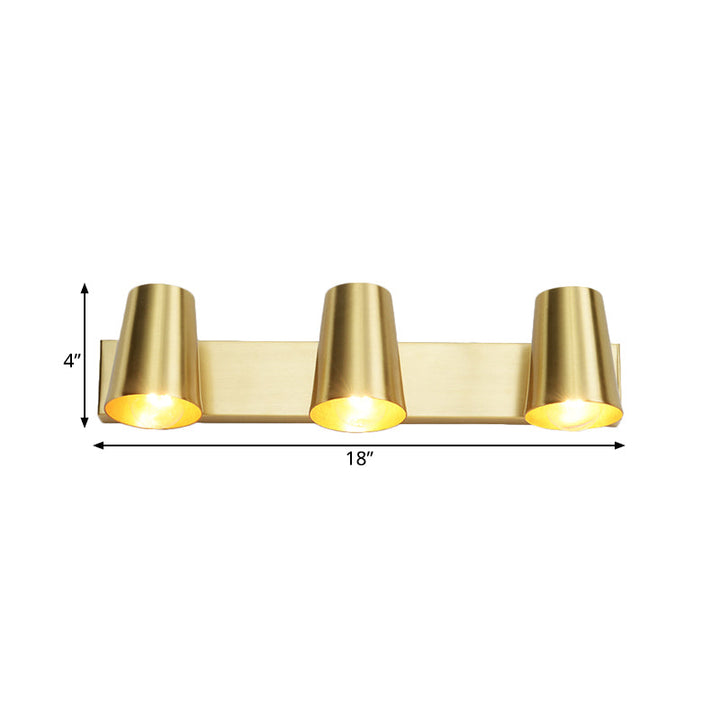 Skørter | Brass 1/2/3-Light Wall Lamp Traditional Metal Cone-Shaped Wall Light for Bathroom