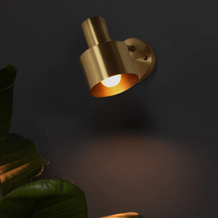 Skørter | Metal Brass Wall Vanity Light Cylinder 1/2/3-Lamp LED Traditionalist Wall Lamp Fixture for the Bathroom
