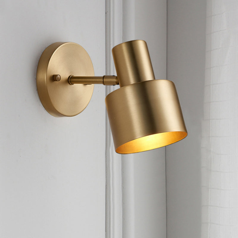 Skørter | Metal Brass Wall Vanity Light Cylinder 1/2/3-Lamp LED Traditionalist Wall Lamp Fixture for the Bathroom