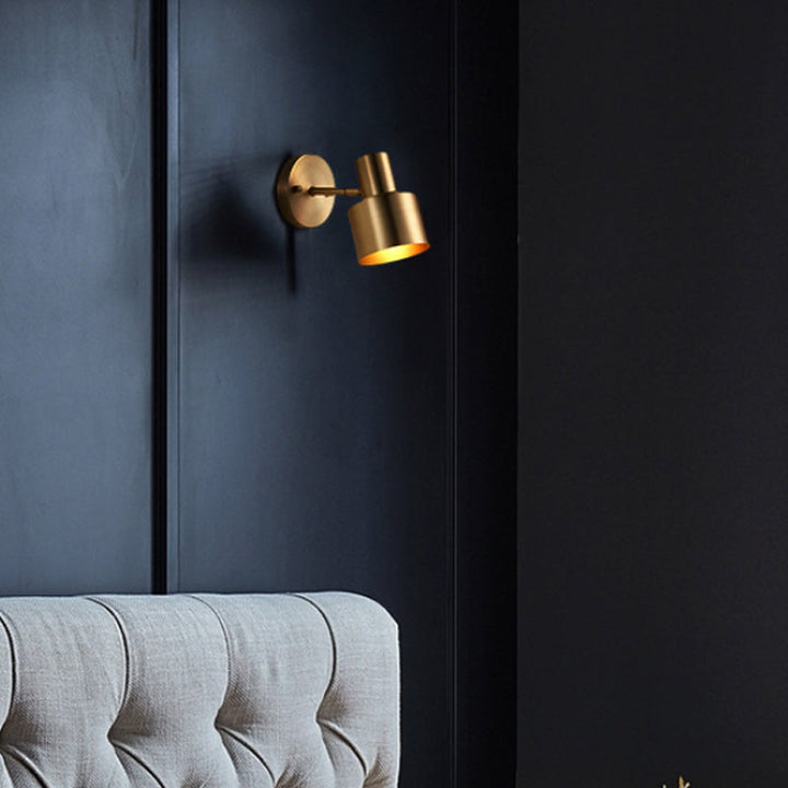 Skørter | Metal Brass Wall Vanity Light Cylinder 1/2/3-Lamp LED Traditionalist Wall Lamp Fixture for the Bathroom