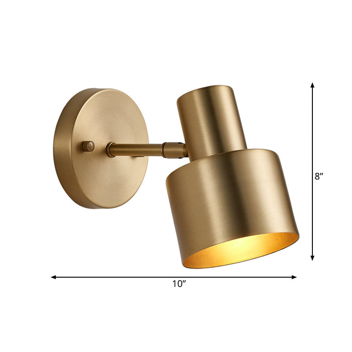Skørter | Metal Brass Wall Vanity Light Cylinder 1/2/3-Lamp LED Traditionalist Wall Lamp Fixture for the Bathroom