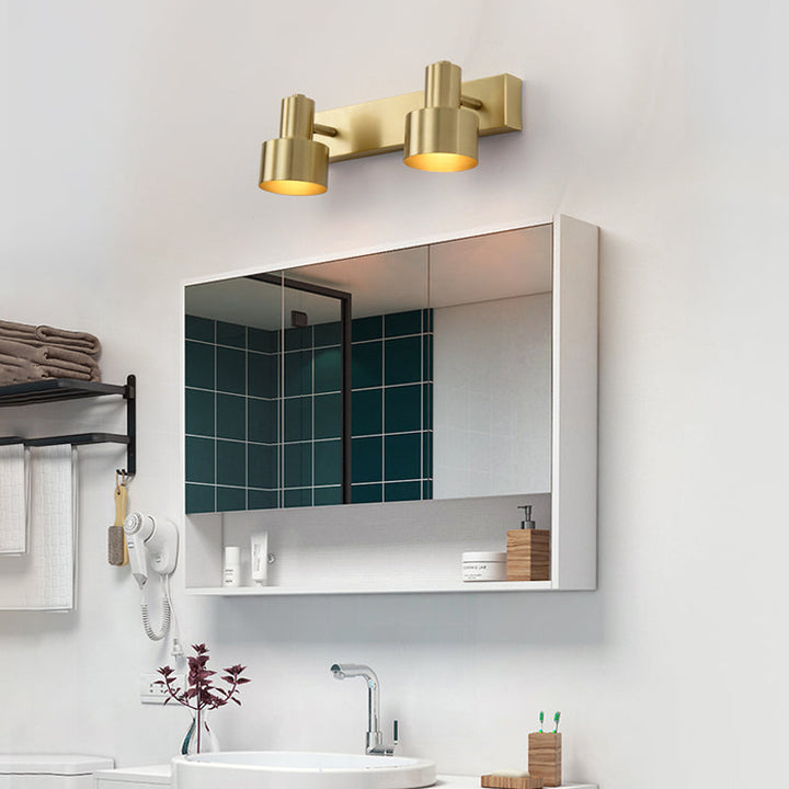 Skørter | Metal Brass Wall Vanity Light Cylinder 1/2/3-Lamp LED Traditionalist Wall Lamp Fixture for the Bathroom