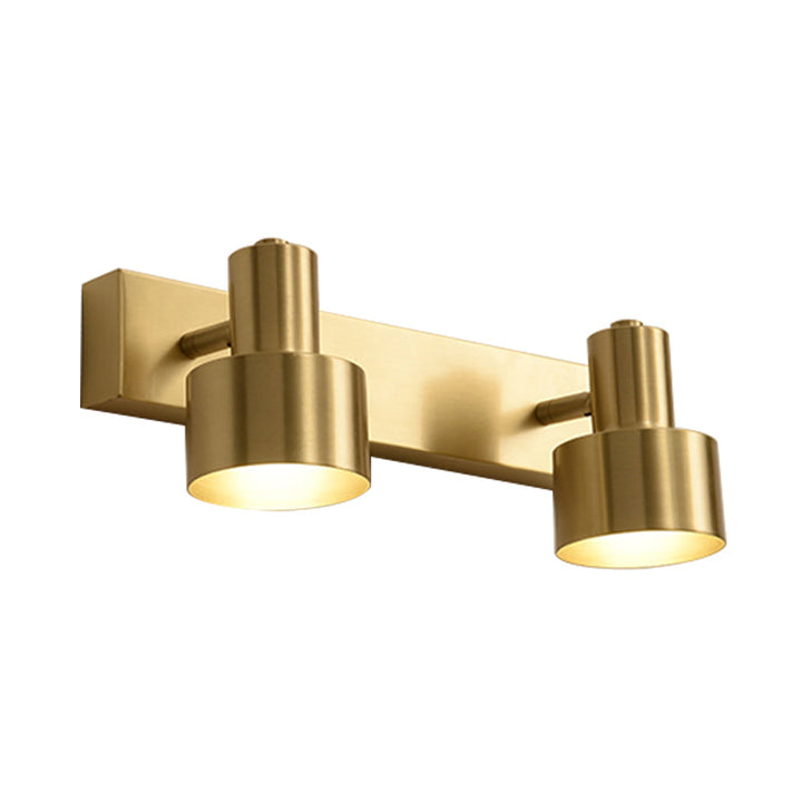 Skørter | Metal Brass Wall Vanity Light Cylinder 1/2/3-Lamp LED Traditionalist Wall Lamp Fixture for the Bathroom
