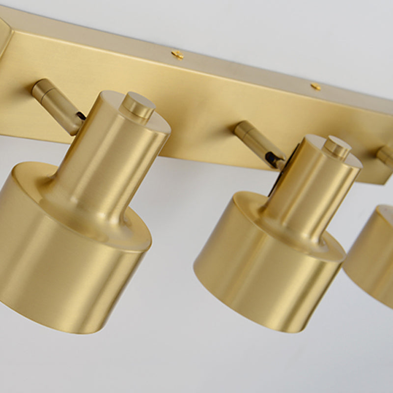 Skørter | Metal Brass Wall Vanity Light Cylinder 1/2/3-Lamp LED Traditionalist Wall Lamp Fixture for the Bathroom