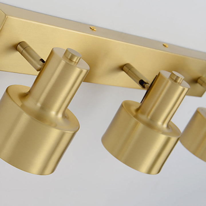Skørter | Metal Brass Wall Vanity Light Cylinder 1/2/3-Lamp LED Traditionalist Wall Lamp Fixture for the Bathroom