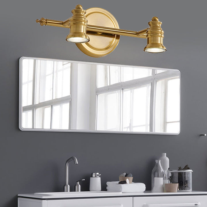 Skørter | Linear Bathroom Mirror Light Traditionalism Metal 2/3/4-Lamp Brass Wall Sconce Lighting