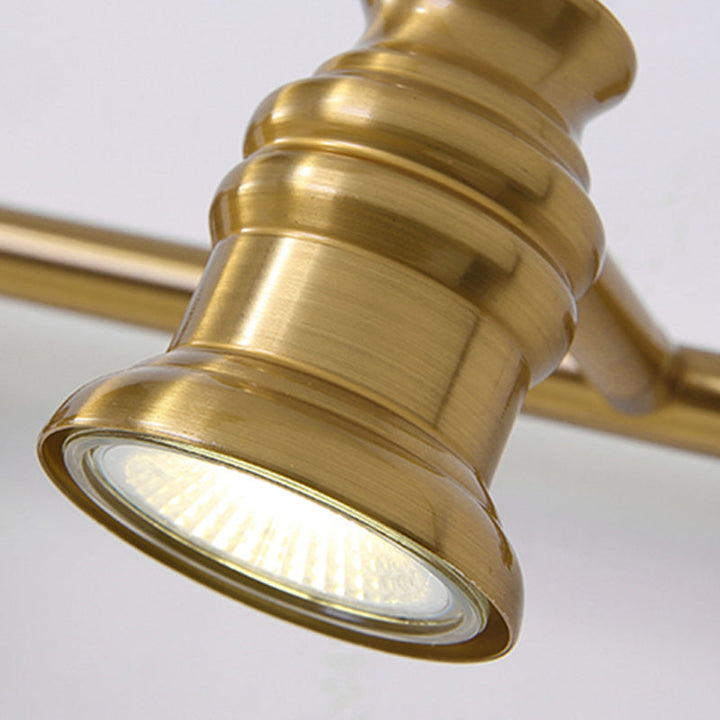 Skørter | Linear Bathroom Mirror Light Traditionalism Metal 2/3/4-Lamp Brass Wall Sconce Lighting