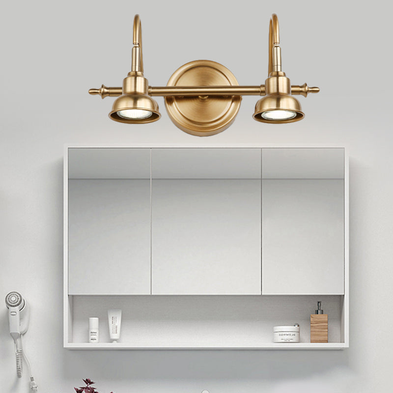 Skørter | Brass Linear LED Vanity Lighting Traditional Metal 2/3/4-Light Bathroom Wall Lamp Light