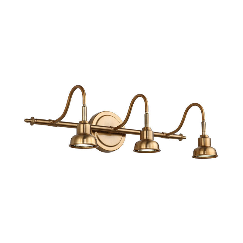 Skørter | Brass Linear LED Vanity Lighting Traditional Metal 2/3/4-Light Bathroom Wall Lamp Light