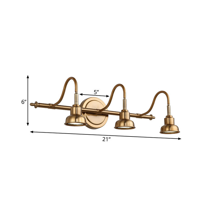 Skørter | Brass Linear LED Vanity Lighting Traditional Metal 2/3/4-Light Bathroom Wall Lamp Light