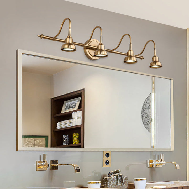 Skørter | Brass Linear LED Vanity Lighting Traditional Metal 2/3/4-Light Bathroom Wall Lamp Light