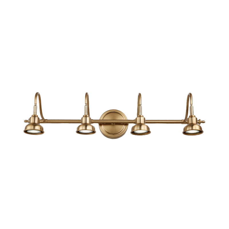 Skørter | Brass Linear LED Vanity Lighting Traditional Metal 2/3/4-Light Bathroom Wall Lamp Light