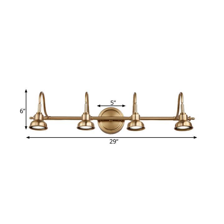 Skørter | Brass Linear LED Vanity Lighting Traditional Metal 2/3/4-Light Bathroom Wall Lamp Light