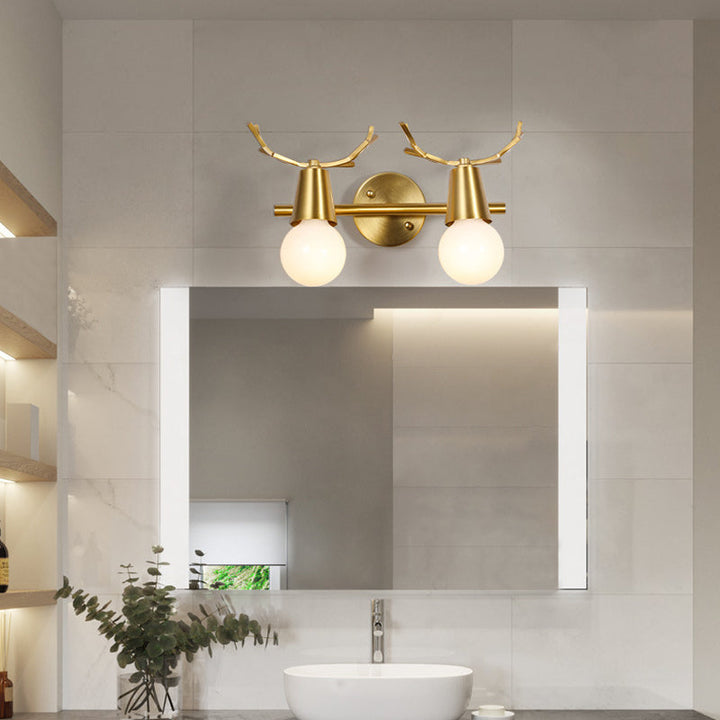 Skørter | Traditionalism Global Vanity Wall Lamp 1/2/3-Head Metal Wall Lamp in Brass for Bathroom