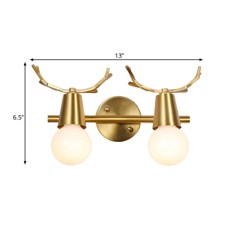 Skørter | Traditionalism Global Vanity Wall Lamp 1/2/3-Head Metal Wall Lamp in Brass for Bathroom