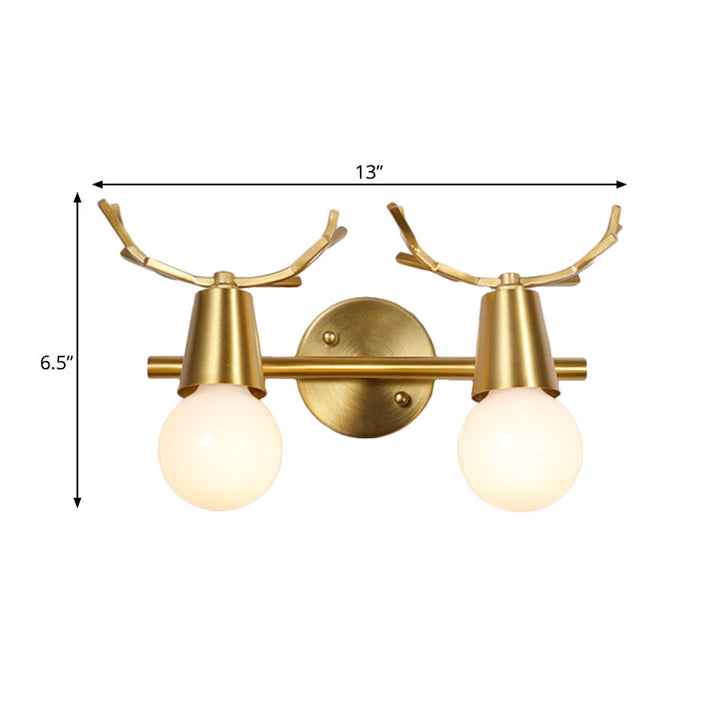 Skørter | Traditionalism Global Vanity Wall Lamp 1/2/3-Head Metal Wall Lamp in Brass for Bathroom