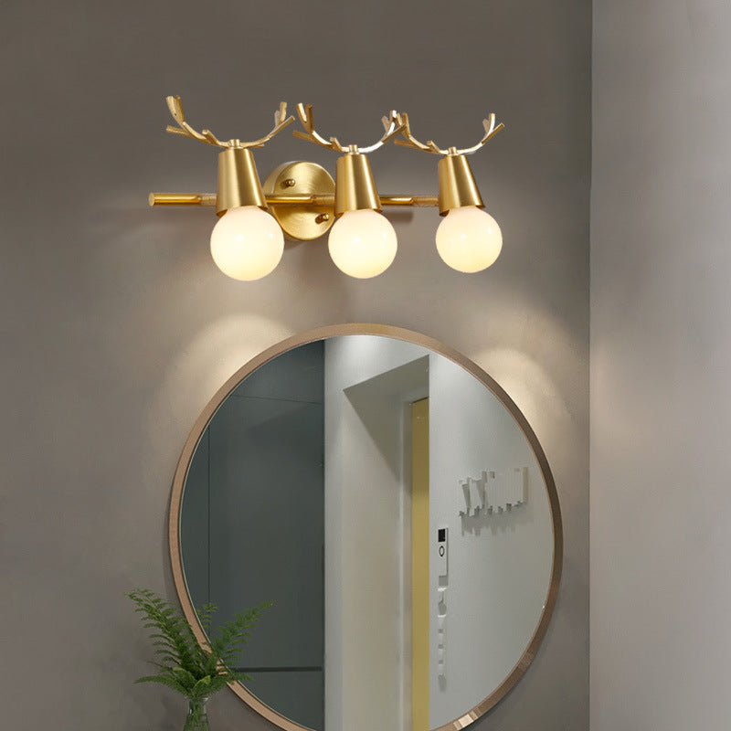 Skørter | Traditionalism Global Vanity Wall Lamp 1/2/3-Head Metal Wall Lamp in Brass for Bathroom