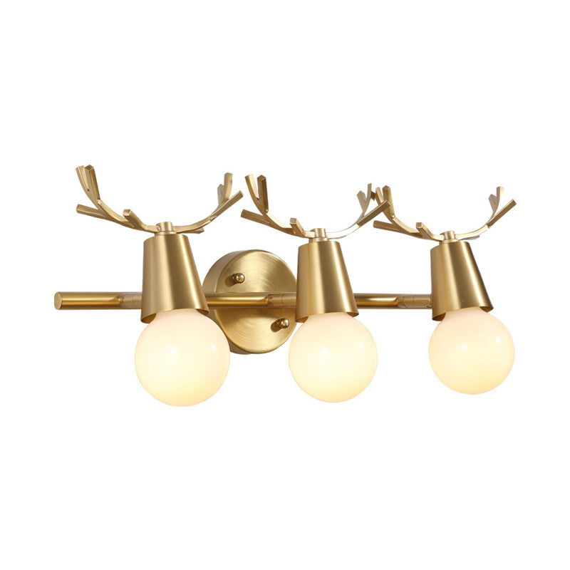 Skørter | Traditionalism Global Vanity Wall Lamp 1/2/3-Head Metal Wall Lamp in Brass for Bathroom