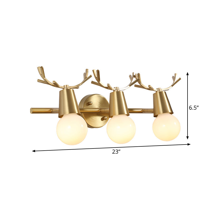 Skørter | Traditionalism Global Vanity Wall Lamp 1/2/3-Head Metal Wall Lamp in Brass for Bathroom