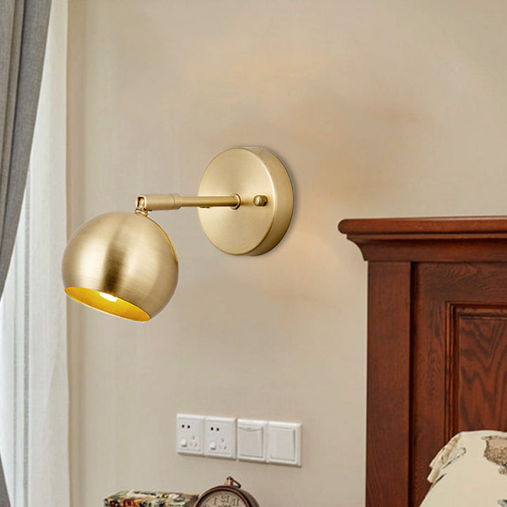 Skørter | 1/2/3-Bulb LED Dome Wall Lamp Traditional Brass Metal Vanity Wall Light Fixture for Bathroom