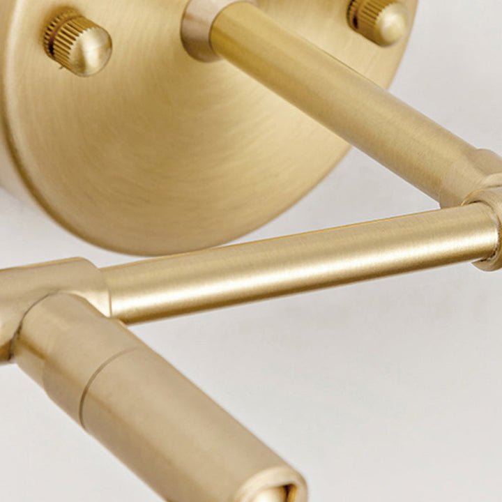Skørter | 1/2/3-Bulb LED Dome Wall Lamp Traditional Brass Metal Vanity Wall Light Fixture for Bathroom