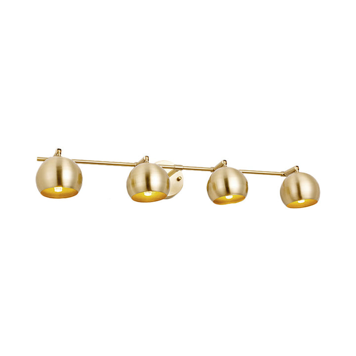 Skørter | 1/2/3-Bulb LED Dome Wall Lamp Traditional Brass Metal Vanity Wall Light Fixture for Bathroom
