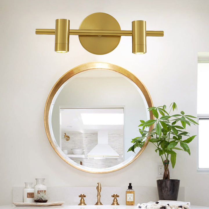 Skørter | 2/3/4-Light LED Tube Vanity Lamp Traditional Brass Metal Wall Sconce Lighting for Bathroom