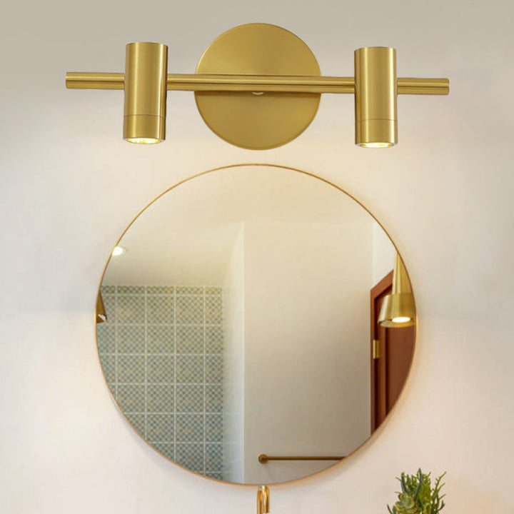 Skørter | 2/3/4-Light LED Tube Vanity Lamp Traditional Brass Metal Wall Sconce Lighting for Bathroom