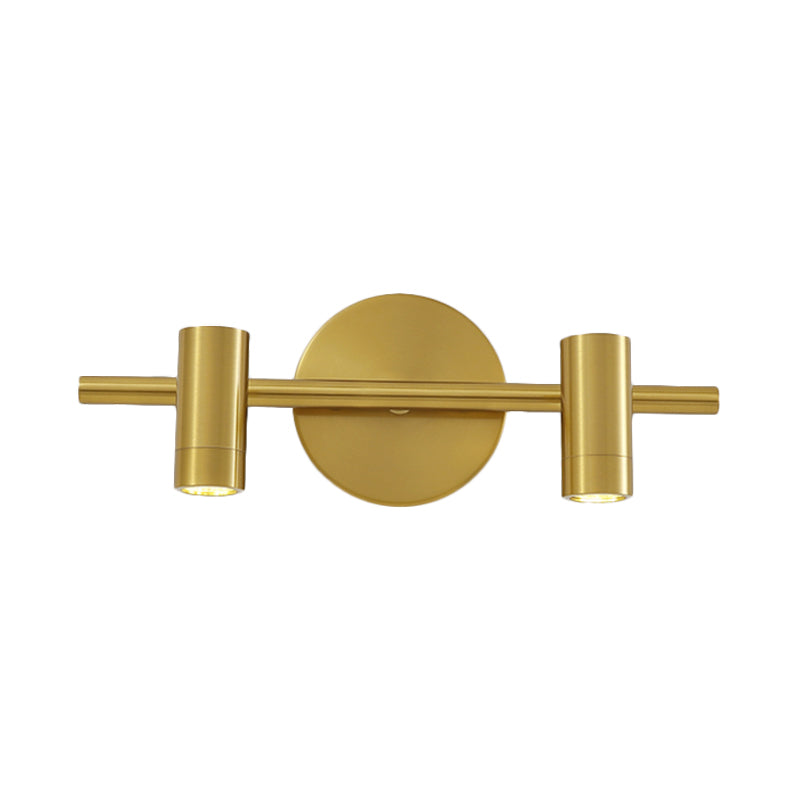Skørter | 2/3/4-Light LED Tube Vanity Lamp Traditional Brass Metal Wall Sconce Lighting for Bathroom