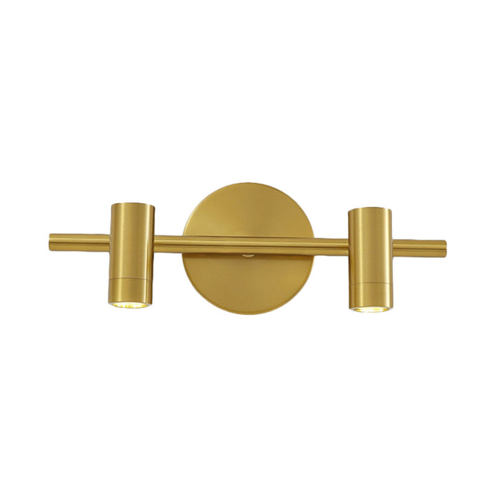 Skørter | 2/3/4-Light LED Tube Vanity Lamp Traditional Brass Metal Wall Sconce Lighting for Bathroom