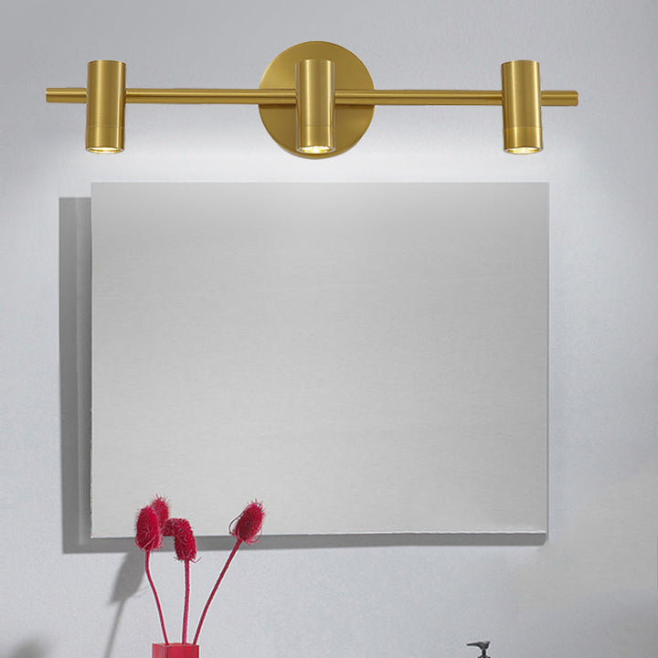 Skørter | 2/3/4-Light LED Tube Vanity Lamp Traditional Brass Metal Wall Sconce Lighting for Bathroom