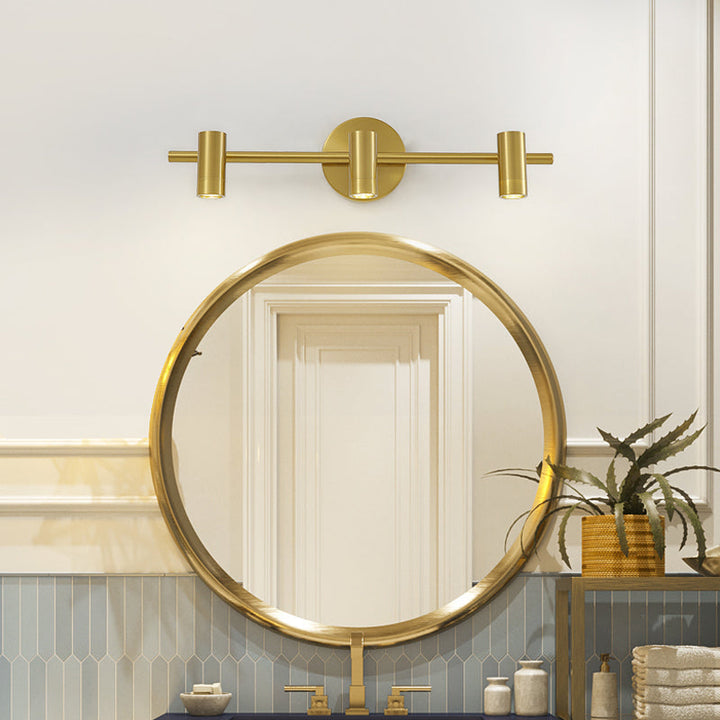 Skørter | 2/3/4-Light LED Tube Vanity Lamp Traditional Brass Metal Wall Sconce Lighting for Bathroom