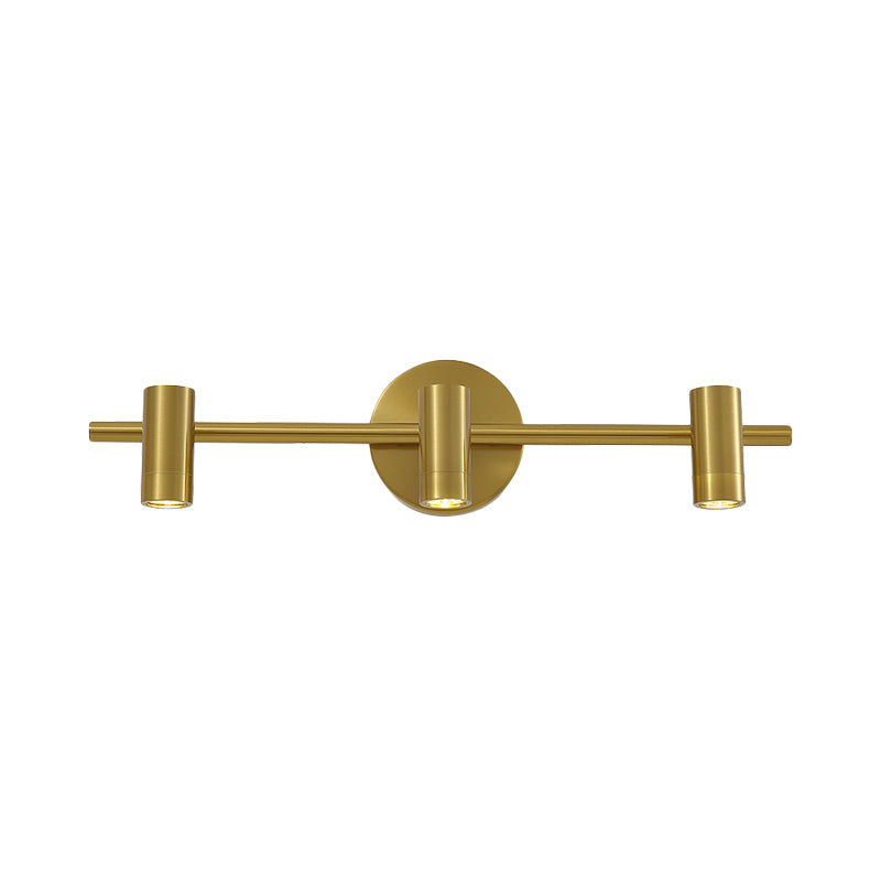 Skørter | 2/3/4-Light LED Tube Vanity Lamp Traditional Brass Metal Wall Sconce Lighting for Bathroom