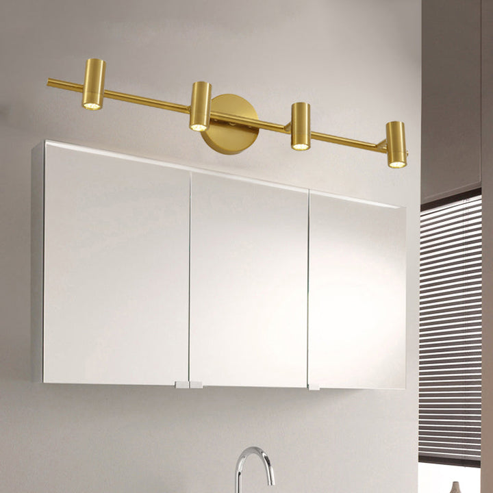 Skørter | 2/3/4-Light LED Tube Vanity Lamp Traditional Brass Metal Wall Sconce Lighting for Bathroom