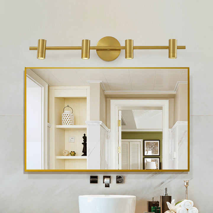 Skørter | 2/3/4-Light LED Tube Vanity Lamp Traditional Brass Metal Wall Sconce Lighting for Bathroom