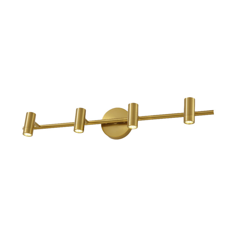 Skørter | 2/3/4-Light LED Tube Vanity Lamp Traditional Brass Metal Wall Sconce Lighting for Bathroom