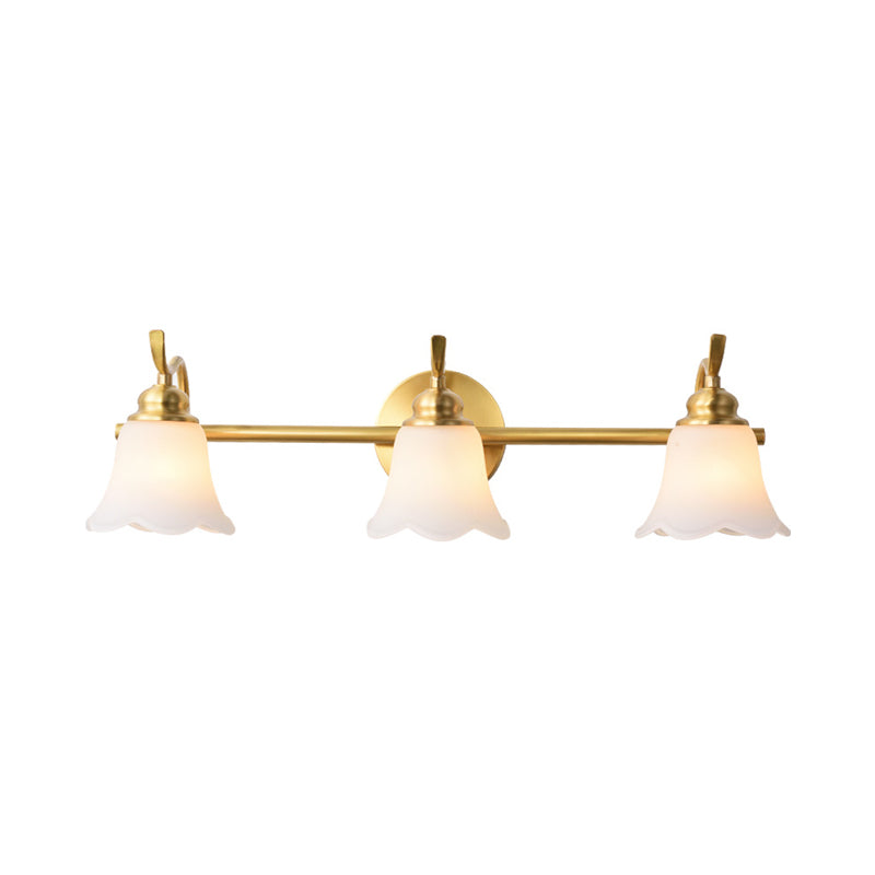 Skørter | Flower Bathroom Wall Sink Light Traditionalist Metal 2/3 Bulbs LED Brass Wall Lamp Lighting