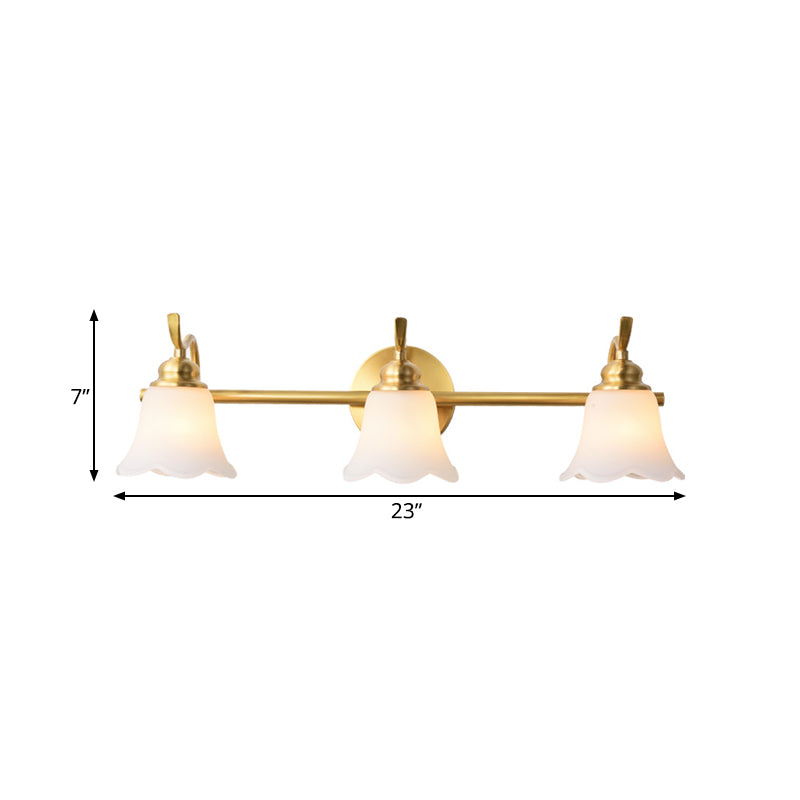 Skørter | Flower Bathroom Wall Sink Light Traditionalist Metal 2/3 Bulbs LED Brass Wall Lamp Lighting