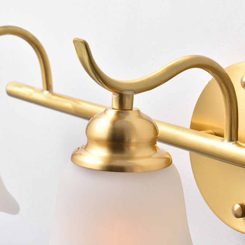 Skørter | Flower Bathroom Wall Sink Light Traditionalist Metal 2/3 Bulbs LED Brass Wall Lamp Lighting