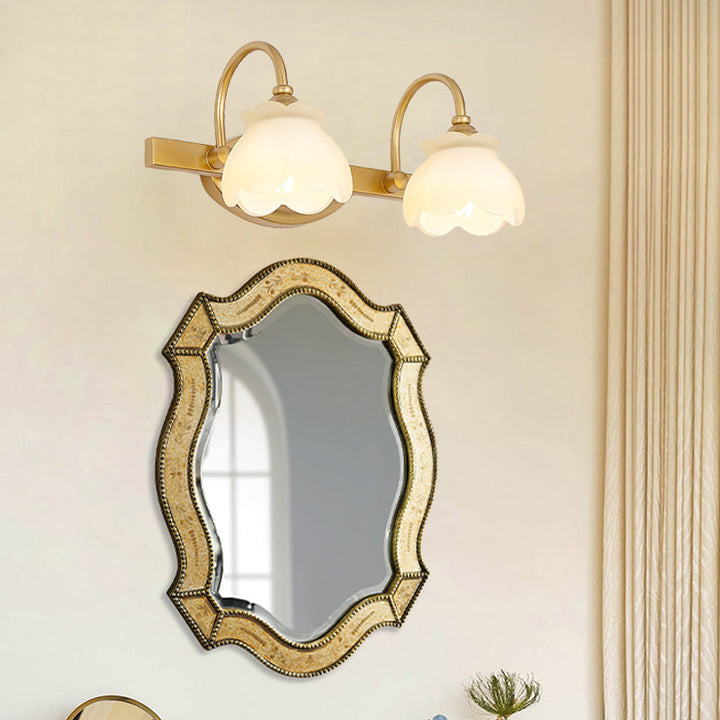 Skørter | Blossom Bathroom Mirror Lighting Traditional Metal LED 2/3/4 Heads Brass Wall Mounted Lamp