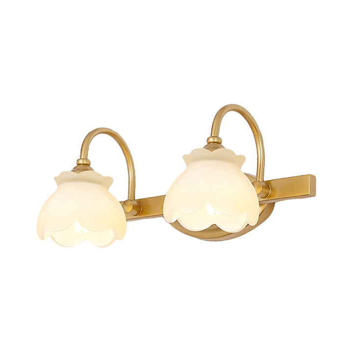 Skørter | Blossom Bathroom Mirror Lighting Traditional Metal LED 2/3/4 Heads Brass Wall Mounted Lamp