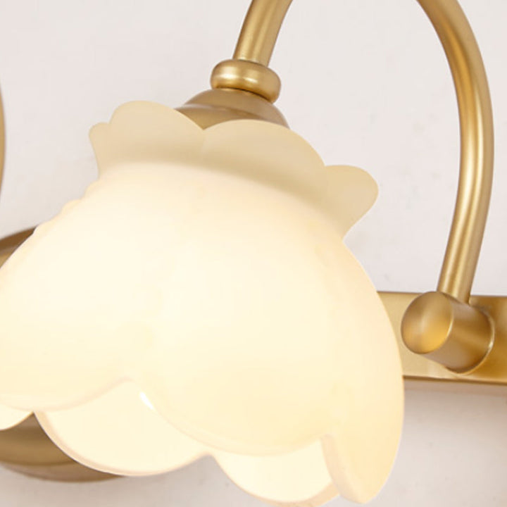 Skørter | Blossom Bathroom Mirror Lighting Traditional Metal LED 2/3/4 Heads Brass Wall Mounted Lamp