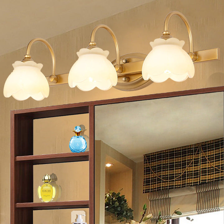 Skørter | Blossom Bathroom Mirror Lighting Traditional Metal LED 2/3/4 Heads Brass Wall Mounted Lamp