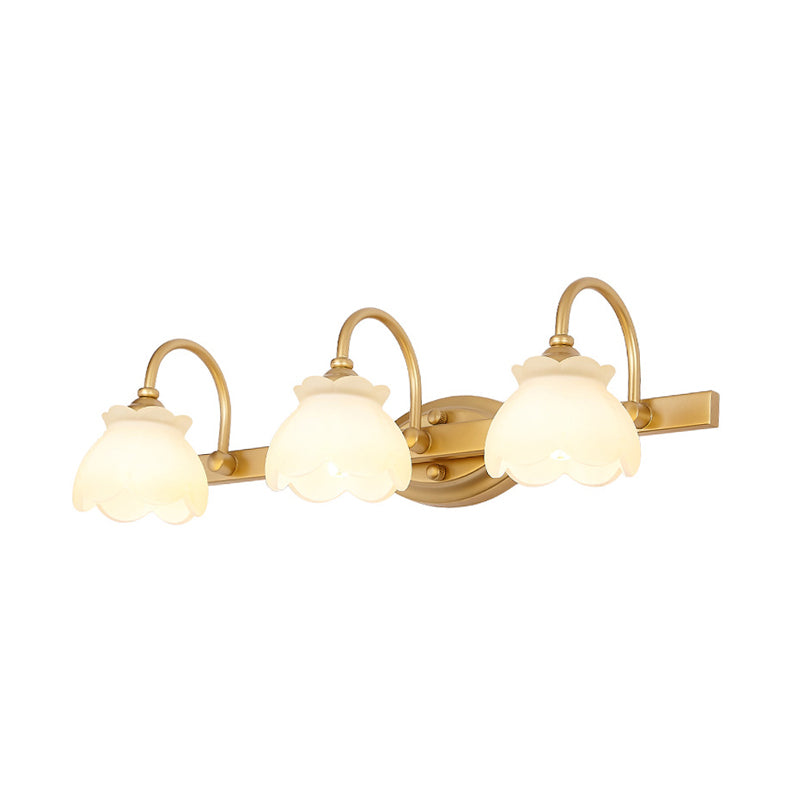 Skørter | Blossom Bathroom Mirror Lighting Traditional Metal LED 2/3/4 Heads Brass Wall Mounted Lamp