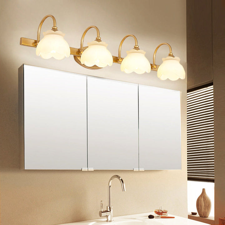 Skørter | Blossom Bathroom Mirror Lighting Traditional Metal LED 2/3/4 Heads Brass Wall Mounted Lamp