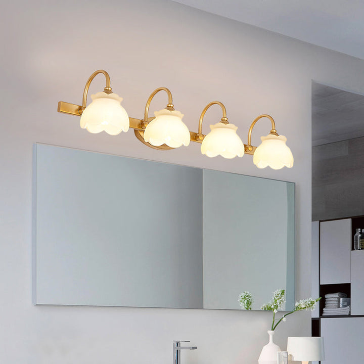 Skørter | Blossom Bathroom Mirror Lighting Traditional Metal LED 2/3/4 Heads Brass Wall Mounted Lamp