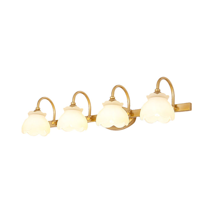 Skørter | Blossom Bathroom Mirror Lighting Traditional Metal LED 2/3/4 Heads Brass Wall Mounted Lamp