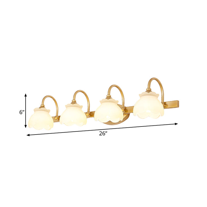 Skørter | Blossom Bathroom Mirror Lighting Traditional Metal LED 2/3/4 Heads Brass Wall Mounted Lamp