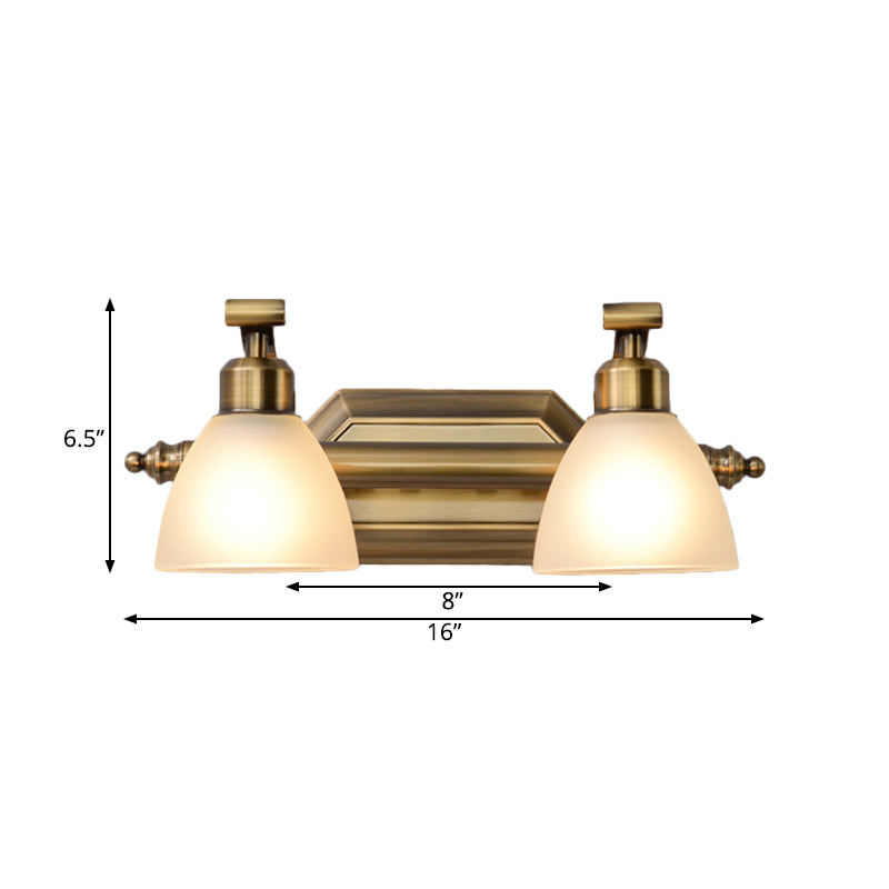 Skørter | Brass 2/3/4 Lamps Vanity Light Traditionalism Metal Bowl Wall Mount Light Fixture for Bathroom