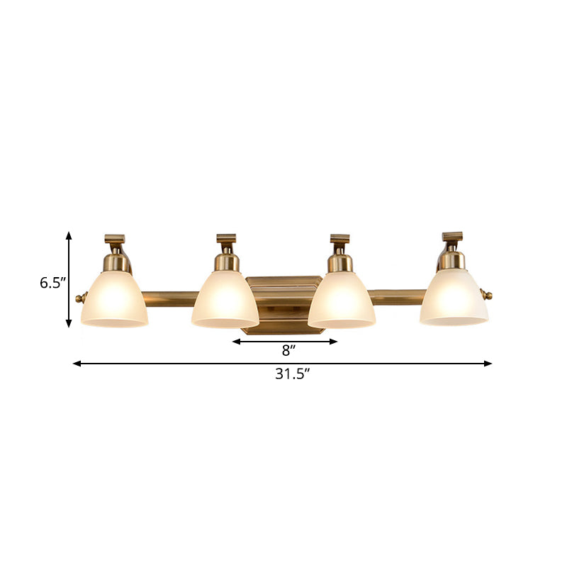 Skørter | Brass 2/3/4 Lamps Vanity Light Traditionalism Metal Bowl Wall Mount Light Fixture for Bathroom